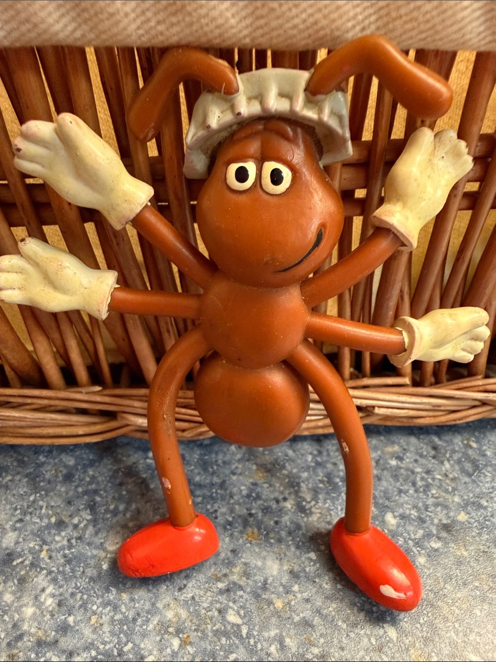vintage 1980s Heinz Ketchup promotional bendable ant figure
